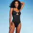 Фото #2 товара Women's Shirred Cup Underwire High Leg One Piece Swimsuit - Shade & Shore Black