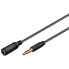 Wentronic Headphone and Audio AUX Extension Cable - 3.5 mm - 3-pin - Slim - 5 m - 3.5mm - Male - 3.5mm - Female - 5 m - Black