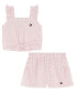 Фото #1 товара Toddler Girls Striped Crinkle Jacquard Shorts Set