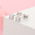 Elegant stud earrings with zircons E00014