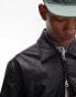 Topman faux leather shacket in black