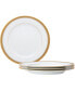 Фото #1 товара Crestwood Gold Set of 4 Dinner Plates, Service For 4