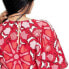 Women's Large Zinnia Floral Print Bell Sleeve Midi Dress - RHODE Red/Pink