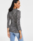 Women's Printed Ribbed Top, Created for Macy's