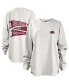 Women's White Arkansas Razorbacks Pennant Stack Oversized Long Sleeve T-shirt