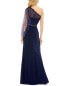 Фото #2 товара Mac Duggal Embellished One Shoulder Draped Gown Women's