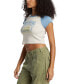 ფოტო #4 პროდუქტის Juniors' Blissed Raglan Cropped T-Shirt