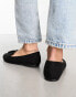 New Look suedette fringe loafer in black