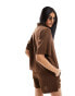 Фото #3 товара Lindex co-ord Edda Linen blend boxy beach shirt in brown