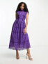 Фото #8 товара ASOS DESIGN Lace midi dress with bow back detail in purple