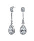 ფოტო #3 პროდუქტის Art Deco Wedding AAA Cubic Zirconia Halo Long Pear Solitaire Teardrop CZ Statement Dangle Chandelier Earrings For Women Pageant Bridesmaid