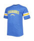 Фото #2 товара Men's Powder Blue Los Angeles Chargers Big and Tall Arm Stripe T-shirt