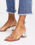 ASOS DESIGN Hopeful block heeled sandals in clear and rose gold