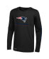 Фото #3 товара Men's Black New England Patriots Agility Long Sleeve T-shirt