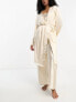 Фото #1 товара ASOS DESIGN premium satin embroidered midi robe in cream