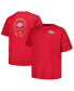 ფოტო #1 პროდუქტის Men's Scarlet Distressed San Francisco 49ers Big and Tall Two-Hit Throwback T-shirt