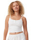 Фото #1 товара Women's Peached Jersey Henley Camisole Top