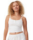 Women's Peached Jersey Henley Camisole Top