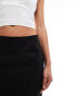 Pieces woven mini skirt with contrast stitching in black Черный, L - EU 40 - фото #2