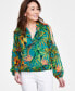 Фото #1 товара Women's Printed Cold-Shoulder Top, Created for Macy's