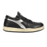 Diadora Mi Basket Row Cut New Moon Lace Up Mens Black Sneakers Casual Shoes 177