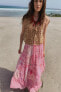 Long patchwork print skirt