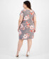 Plus Size Floral-Print Sarong Dress Gray Coral, 2X - фото #2