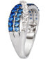 ფოტო #3 პროდუქტის Denim Ombré (3/4 ct. t.w.) & White Sapphire (5/8 ct. t.w.) Crossover Ring in 14k White Gold