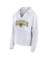 Фото #2 товара Women's White Milwaukee Brewers Striped Fundamentals Notch Neck Pullover Hoodie