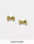 Kingsley Ryan bow stud earrings in gold plated