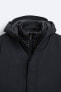 Padded parka with detachable collar