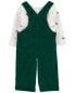 Baby 2-Piece Holiday Thermal Tee & Corduroy Overalls Set 18M