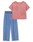 Фото #1 товара Kid 2-Piece Butterfly Boxy-Fit Tee & Flare Pants Set 4