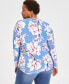 Фото #2 товара Plus Size Printed Zip-Detail Top, Created for Macy's