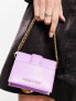 Charles & Keith card holder bag in purple with gold chain strap