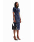 ფოტო #2 პროდუქტის Women's Denim midi dress