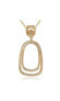 ფოტო #3 პროდუქტის Suzy Levian Sterling Silver Cubic Zirconia Double Dangle Pendant Necklace