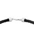 ფოტო #3 პროდუქტის EFFY® Men's Black Spinel Leather Cord Bracelet (1-1/3 ct. t.w.) Sterling Silver