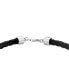 EFFY® Men's Black Spinel Leather Cord Bracelet (1-1/3 ct. t.w.) Sterling Silver