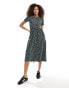 Фото #8 товара Wednesday's Girl smudge spot tiered midi dress in deep green