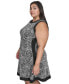 ფოტო #3 პროდუქტის Plus Size Contrast-Trim Printed Sleeveless Dress