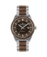 ფოტო #1 პროდუქტის Men's Eco Power Watch with Solid Stainless Steel / Wood Inlay Strap 1-2116