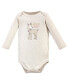 Baby Girls Cotton Long-Sleeve Bodysuits, Enchanted Forest, 3-Pack