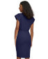 Фото #4 товара Women's Cap-Sleeve Midi Sheath Dress