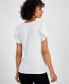 ფოტო #2 პროდუქტის Women's Crewneck Flutter-Sleeve Top