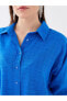 Lcw Vision Düz Uzun Kollu Oversize Keten Görünümlü Kadın Gömlek