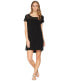 Фото #2 товара Hard Tail 169682 Womens Round Neck Short Sleeve Shift Dress Black Size X-Small