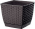 Prosperplast Doniczka kwadratowa RATOLLA SQUARE DRLK250-440U, Kolor Umbra, Prosperplast, Wymiary 24x24x22 cm