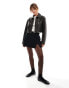 Фото #4 товара ASOS DESIGN washed leather look harrington jacket in black