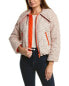 St. John Boucle Wool-Blend Down Puffer Jacket Women's Orange Xl